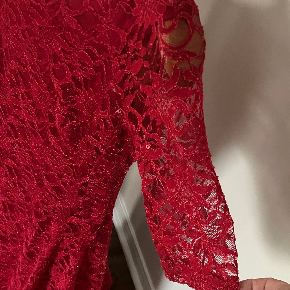 Rabbit Rabbit Rabbit Red Lace Mini Dress - Picture 2 of 4